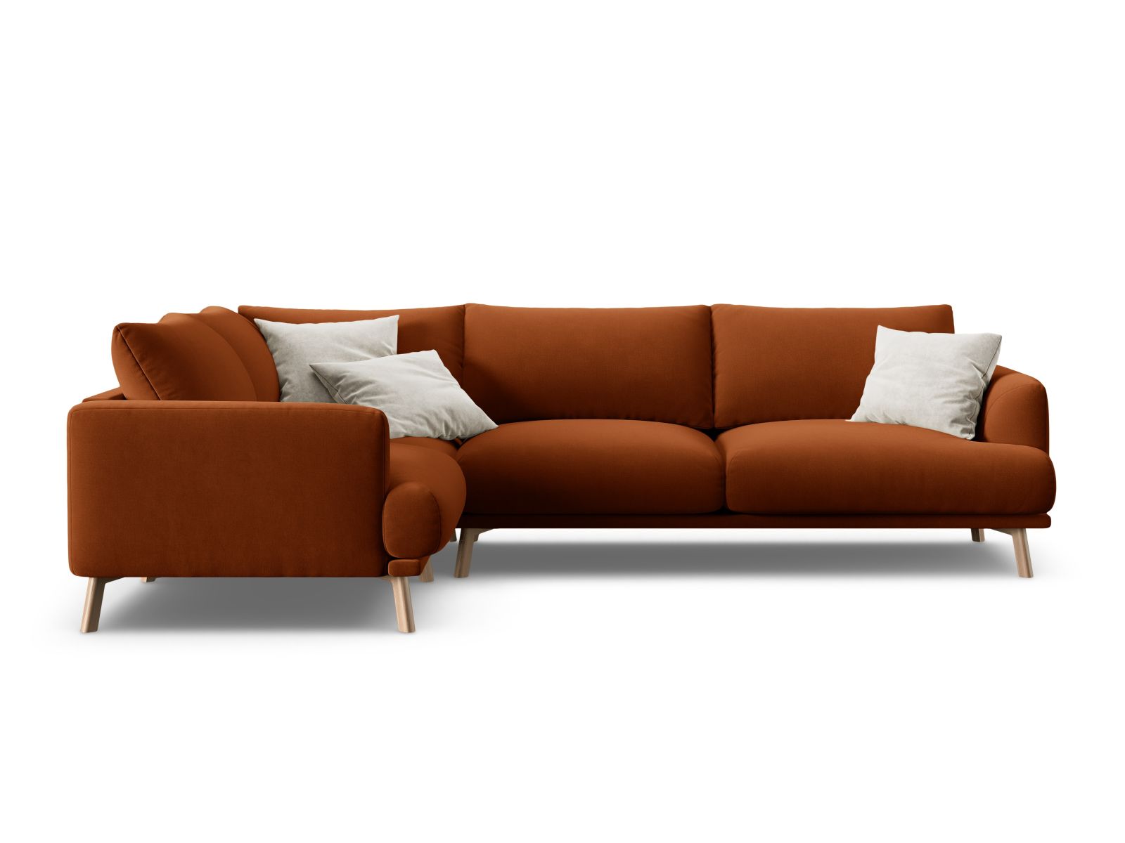4-Sitzer Ecksofa links Naomi in Terracotta-Salvador präsentiert im Onlineshop von KAQTU Design AG. Ecksofa links ist von Micadoni