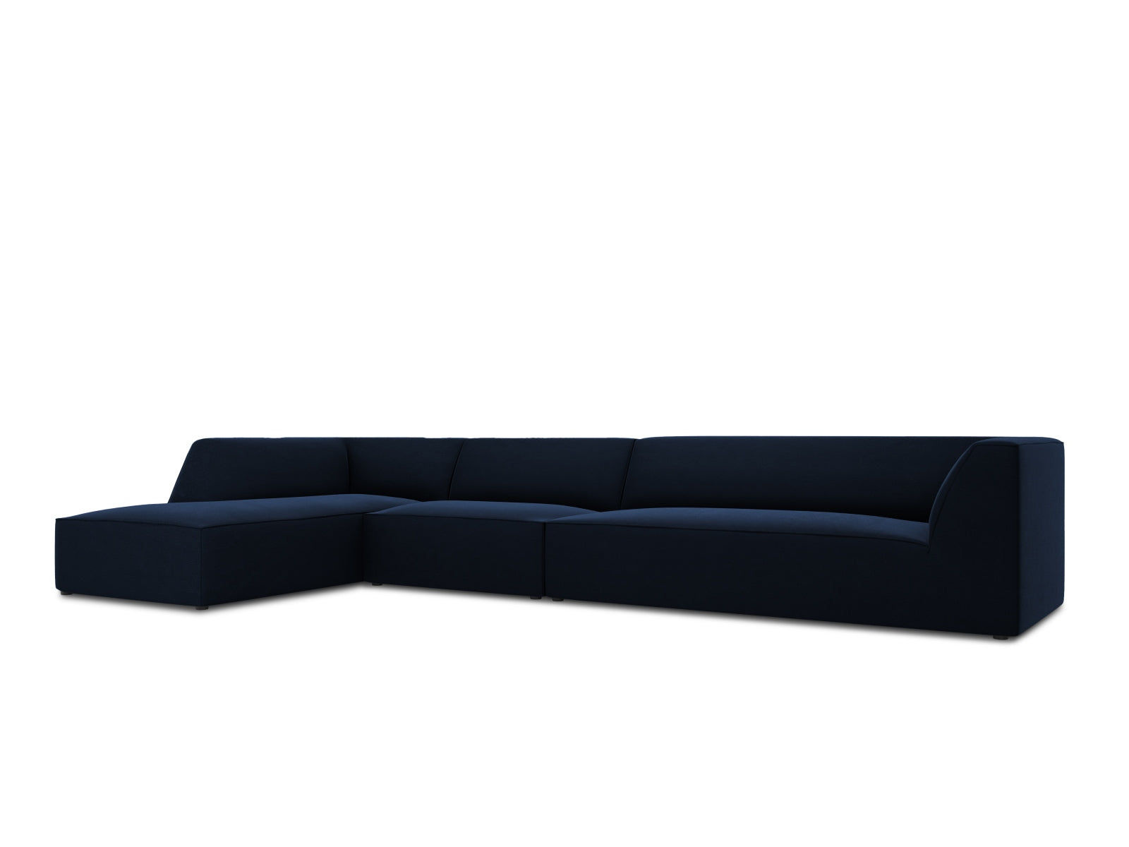 Elegantes modulares Ecksofa in luxuriösem Ruby Velour, linksseitig, ideal für stilvolle Wohnräume und entspannte Stunden.