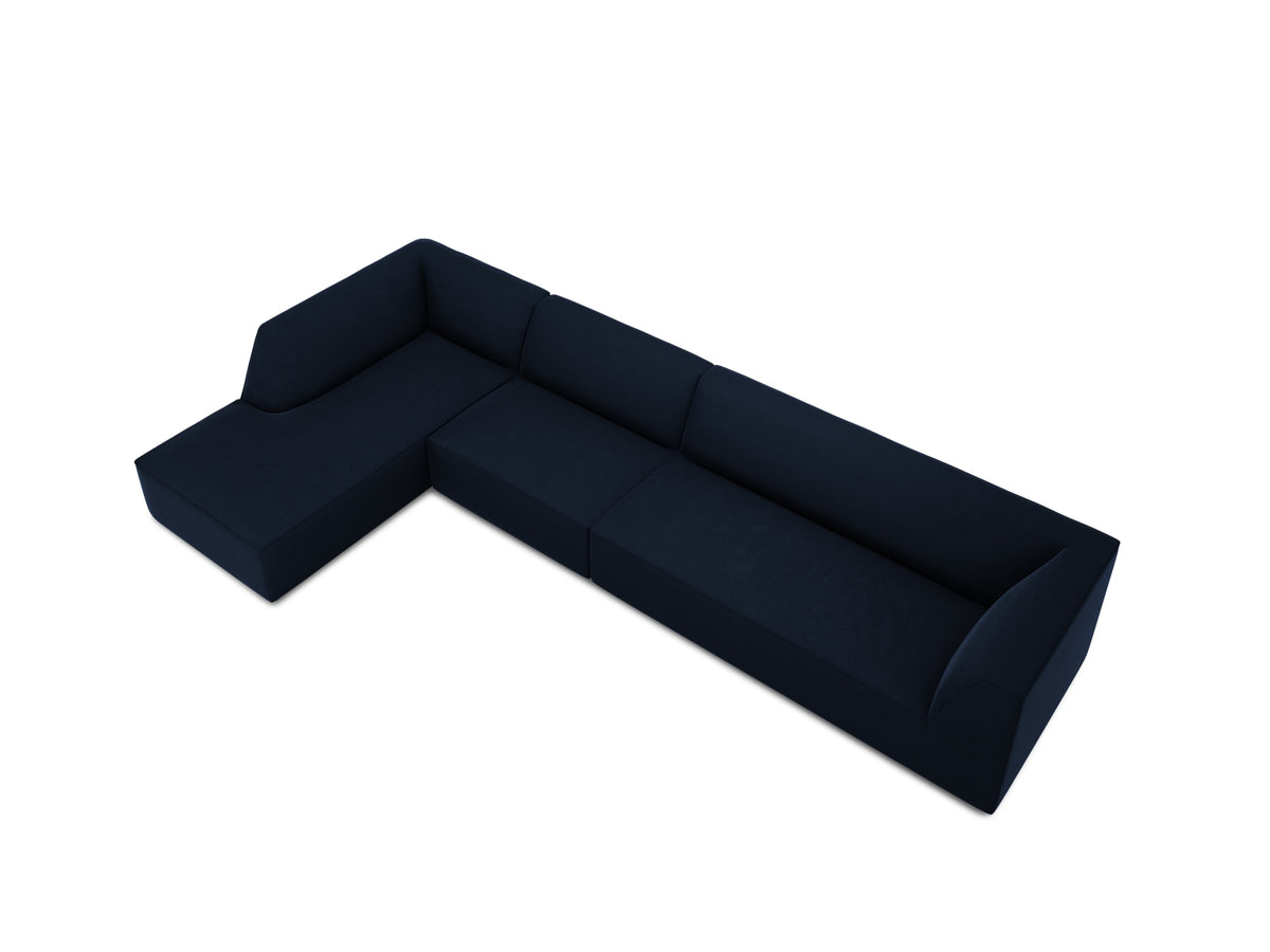 Ruby Velour modulares Ecksofa links 5 Sitzer in Royal Blue-Salvador präsentiert im Onlineshop von KAQTU Design AG. Ecksofa links ist von Micadoni
