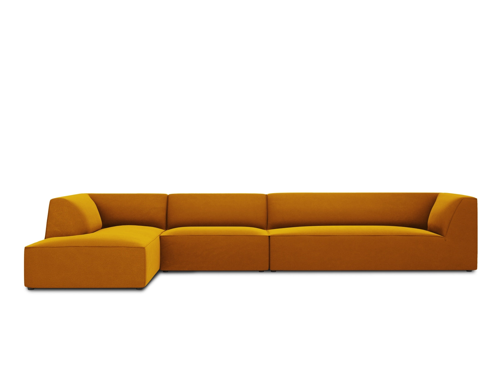 Ruby Velour modulares Ecksofa links 5 Sitzer in Yellow präsentiert im Onlineshop von KAQTU Design AG. Ecksofa links ist von Micadoni