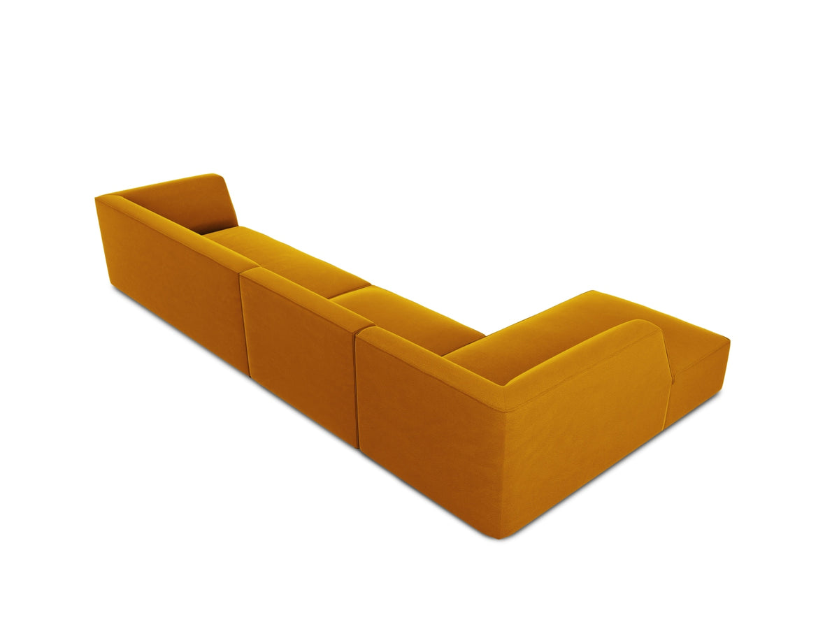 Ruby Velour modulares Ecksofa links 5 Sitzer in Yellow-Salvador präsentiert im Onlineshop von KAQTU Design AG. Ecksofa links ist von Micadoni