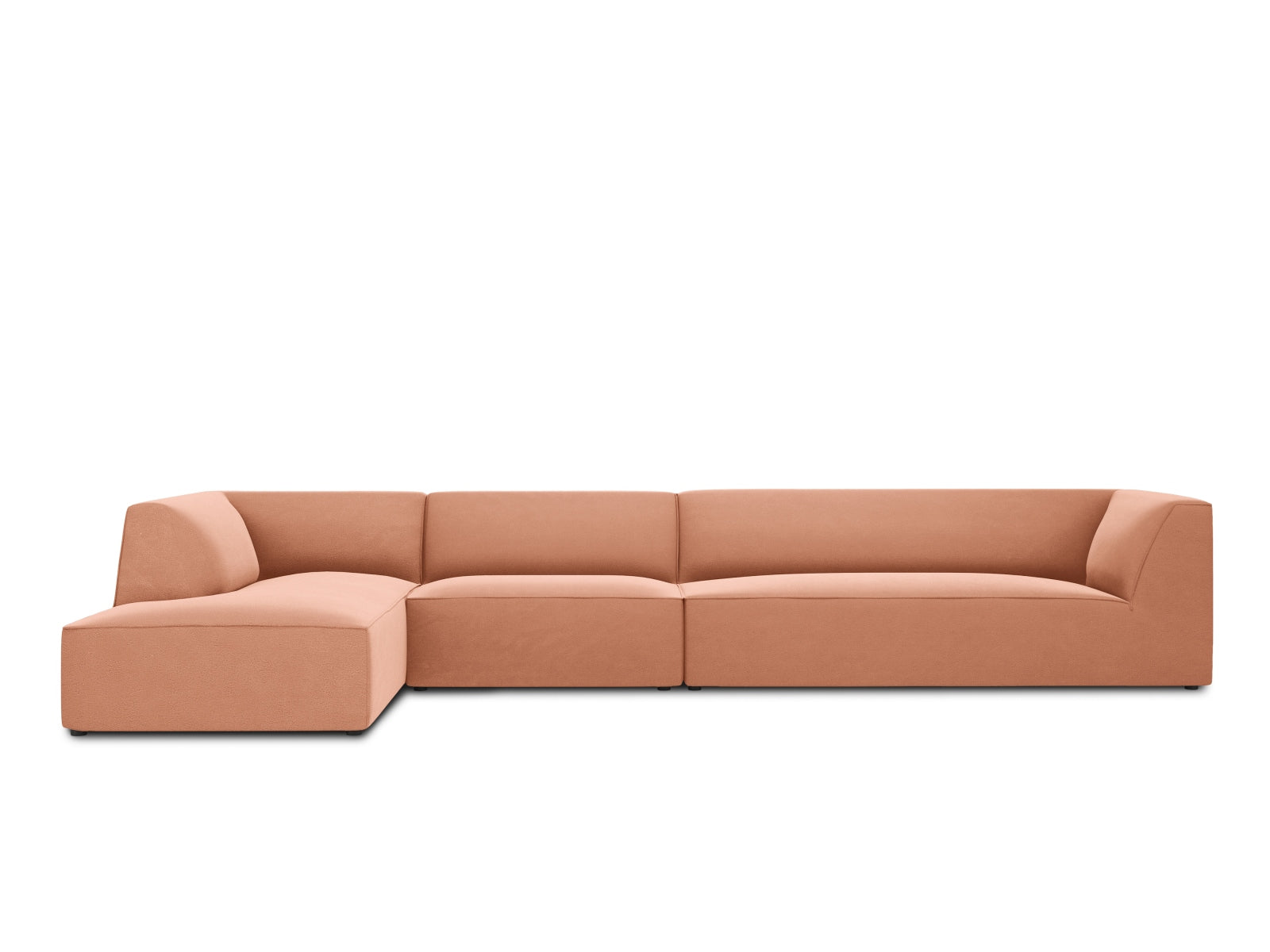 Ruby Velour modulares Ecksofa links 5 Sitzer in Pink-Salvador präsentiert im Onlineshop von KAQTU Design AG. Ecksofa links ist von Micadoni