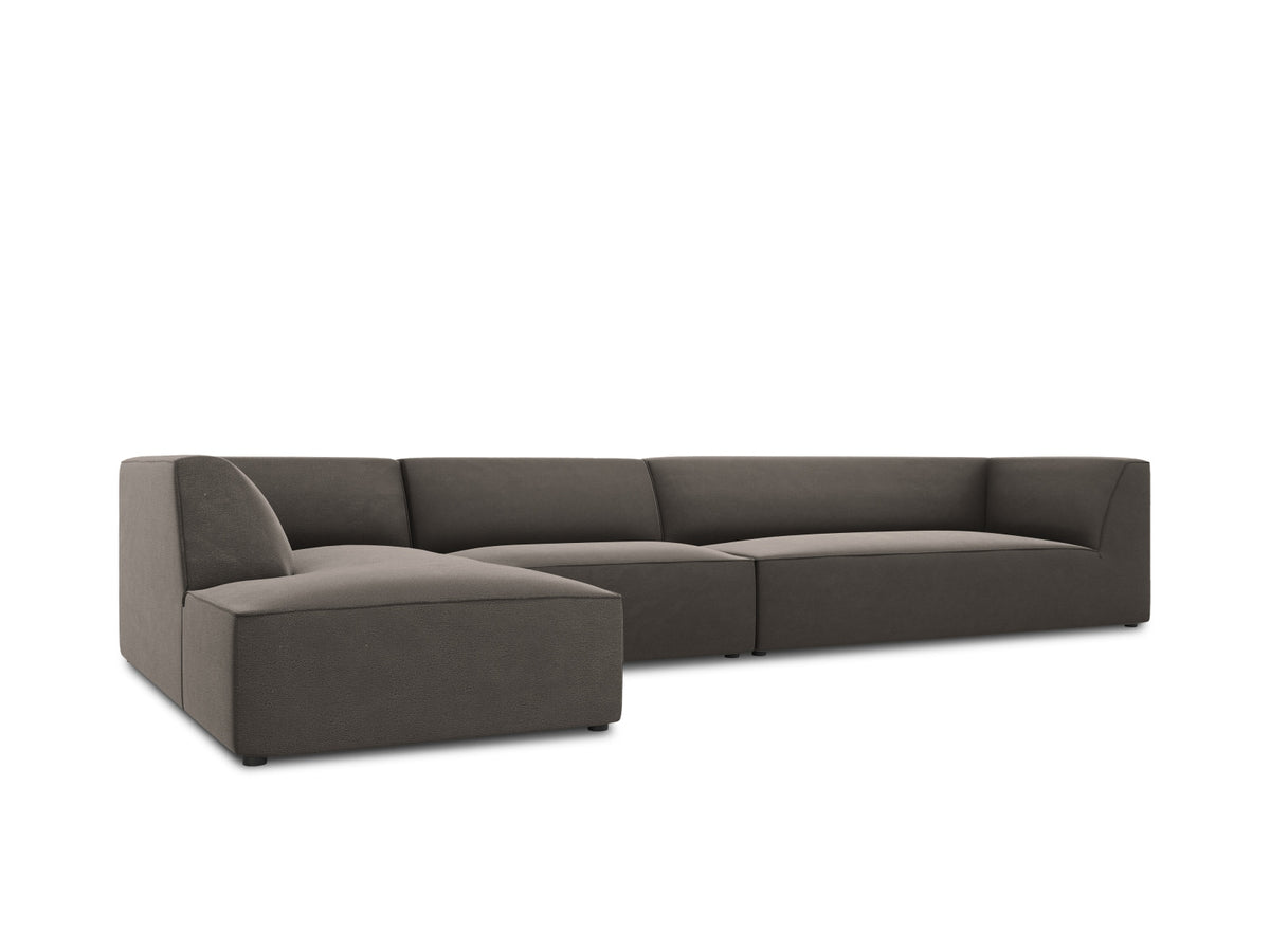 Ruby Velour modulares Ecksofa links 5 Sitzer in Dark Grey-Salvador präsentiert im Onlineshop von KAQTU Design AG. Ecksofa links ist von Micadoni