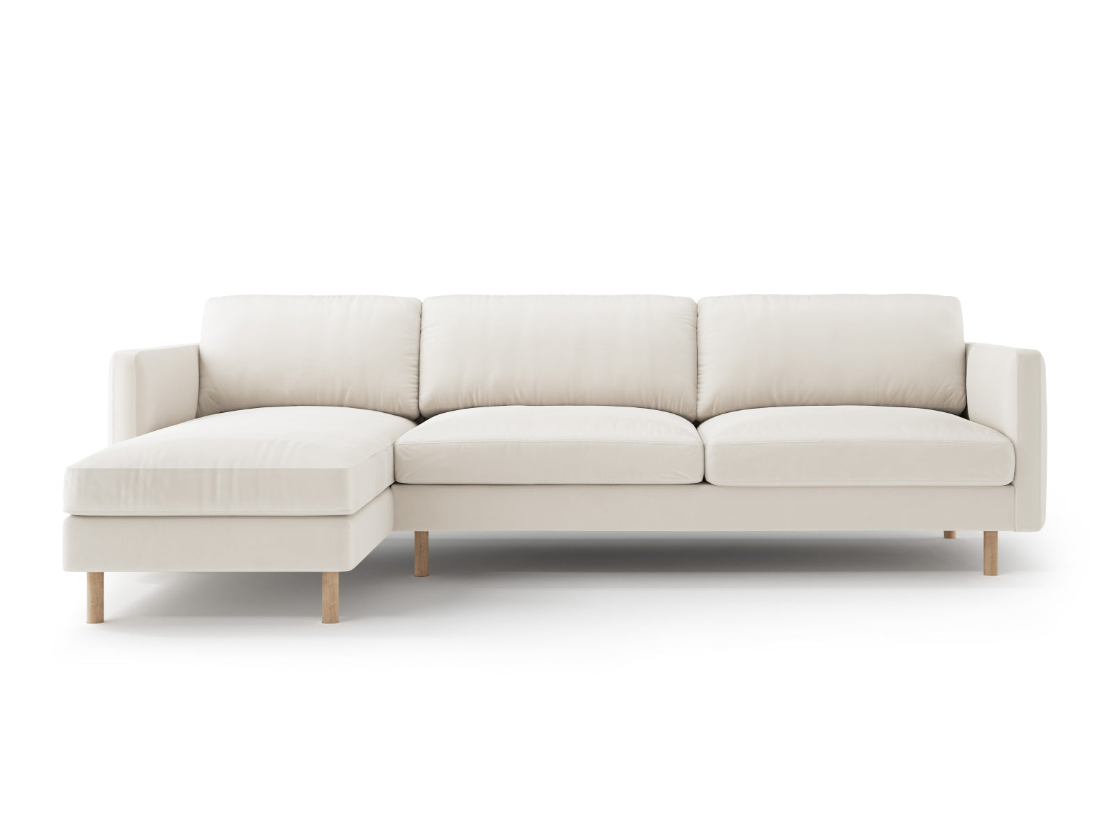 Eden Velour links Ecksofa 4 Sitzer in Beige-Paris präsentiert im Onlineshop von KAQTU Design AG. Ecksofa links ist von Micadoni