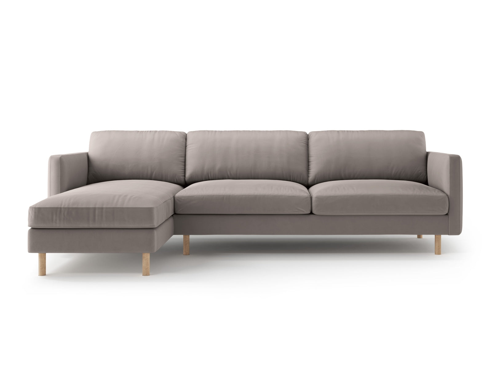 Eden Velour links Ecksofa 4 Sitzer in Warm grey-Paris präsentiert im Onlineshop von KAQTU Design AG. Ecksofa links ist von Micadoni