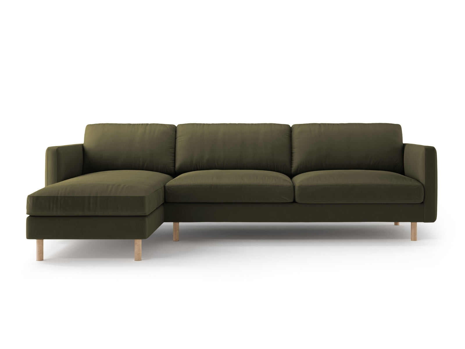 Eden Velour links Ecksofa 4 Sitzer in Moss Green Melange-Paris präsentiert im Onlineshop von KAQTU Design AG. Ecksofa links ist von Micadoni