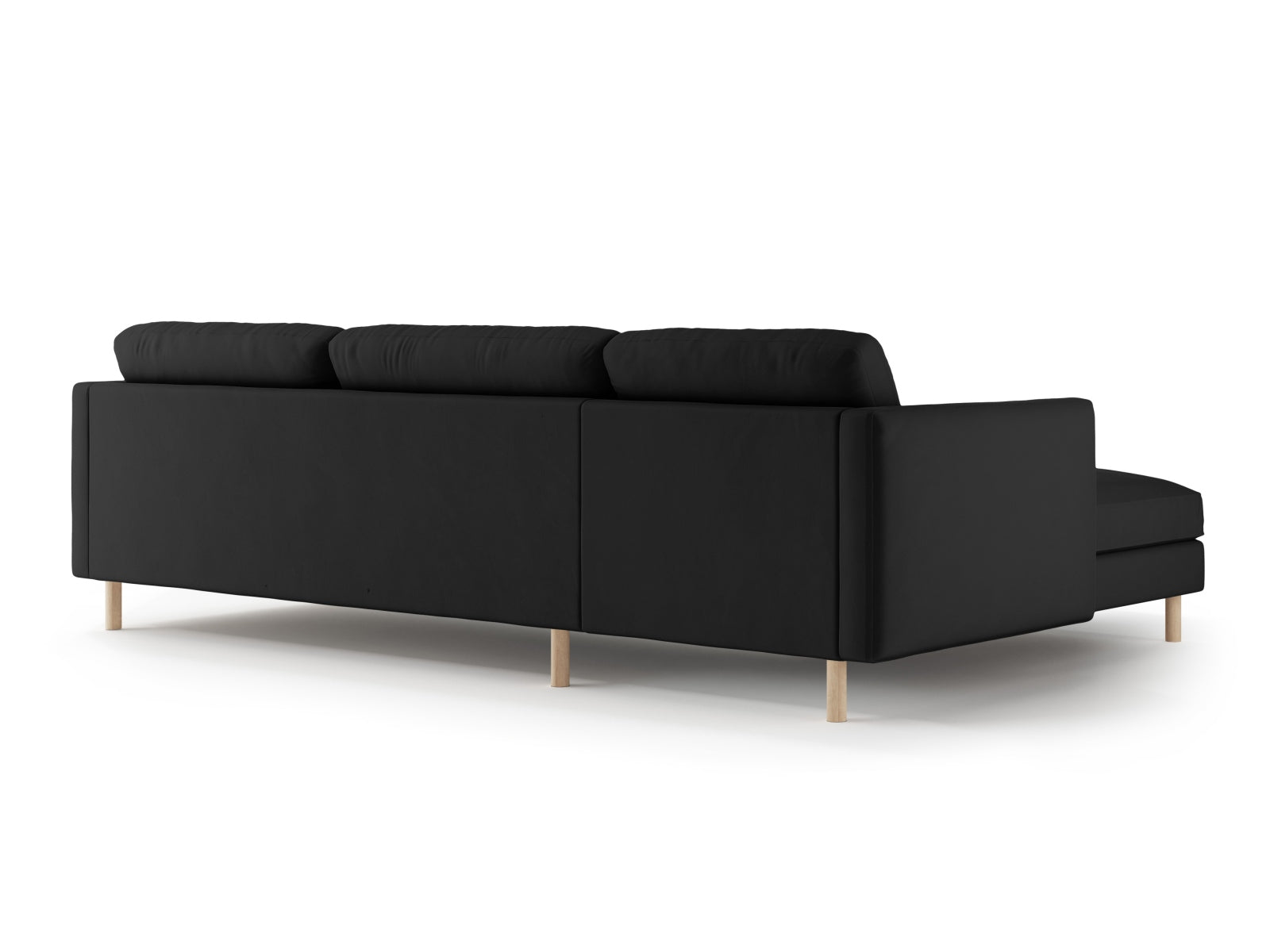 Gemütliches Eden Velour Ecksofa für 4 Personen, linksseitig, mit luxuriösem Stoff und modernem Look, perfekt für Ihr Zuhause.