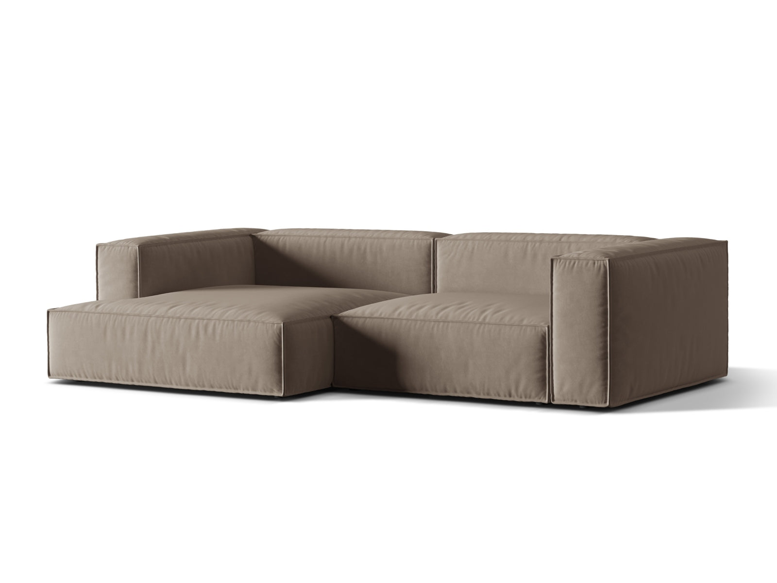 Entdecken Sie das elegante Nuria Velour Modular Ecksofa links 4 Sitzer von Micadoni – ideal für stilvolles Wohnen und höchsten Sitzkomfort.