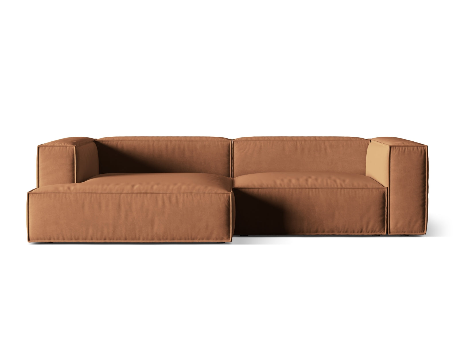 Nuria Velour Modular Ecksofa links 4 Sitzer in Honey präsentiert im Onlineshop von KAQTU Design AG. Ecksofa links ist von Micadoni