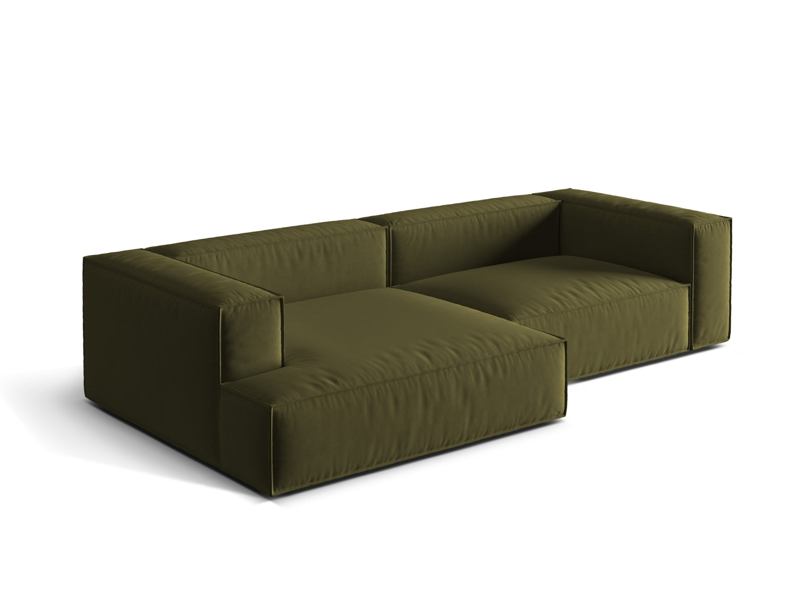 Entdecken Sie das elegante Nuria Velour Modular Ecksofa links 4 Sitzer von Micadoni – ideal für stilvolles Wohnen und höchsten Sitzkomfort.