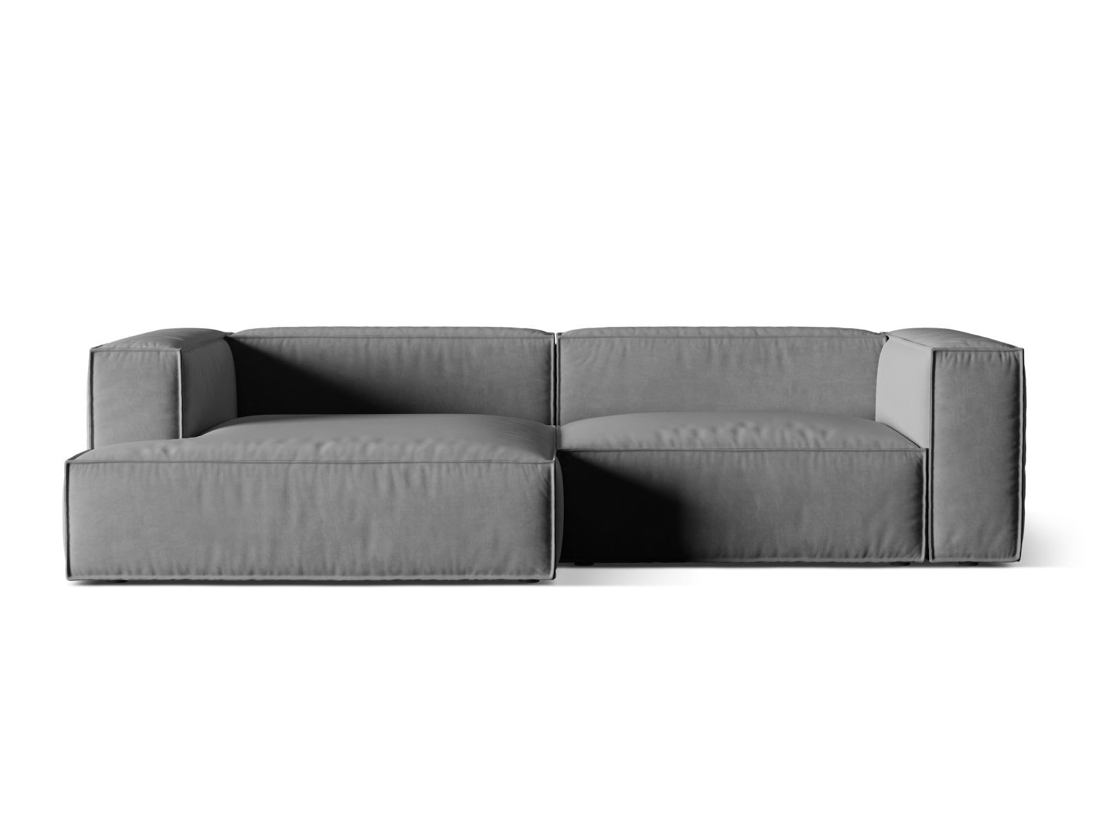 Nuria Velour Modular Ecksofa links 4 Sitzer in Grey präsentiert im Onlineshop von KAQTU Design AG. Ecksofa links ist von Micadoni