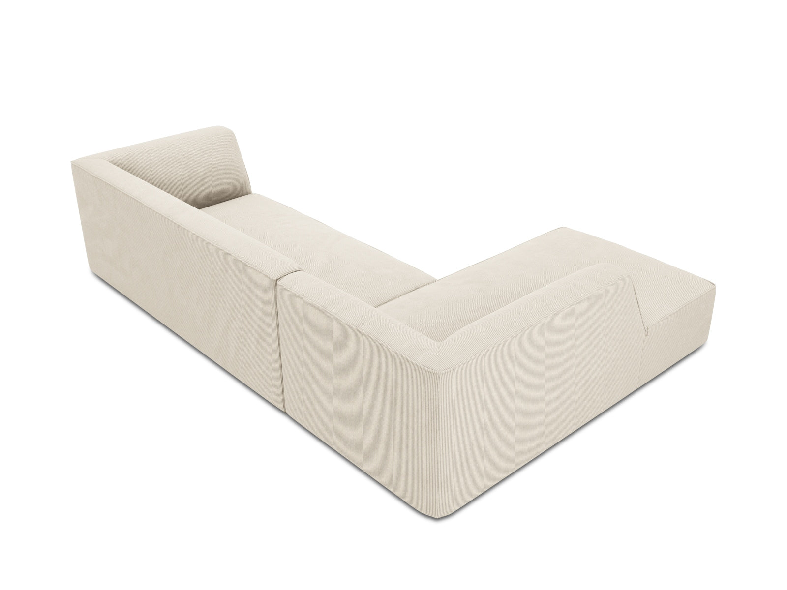 Stylisches Ruby Ecksofa links in elegantem Beige, perfekt für entspannte Abende. Geräumiges 4-Sitzer Modell von Micadoni für gemütliche Zusammenkünfte.