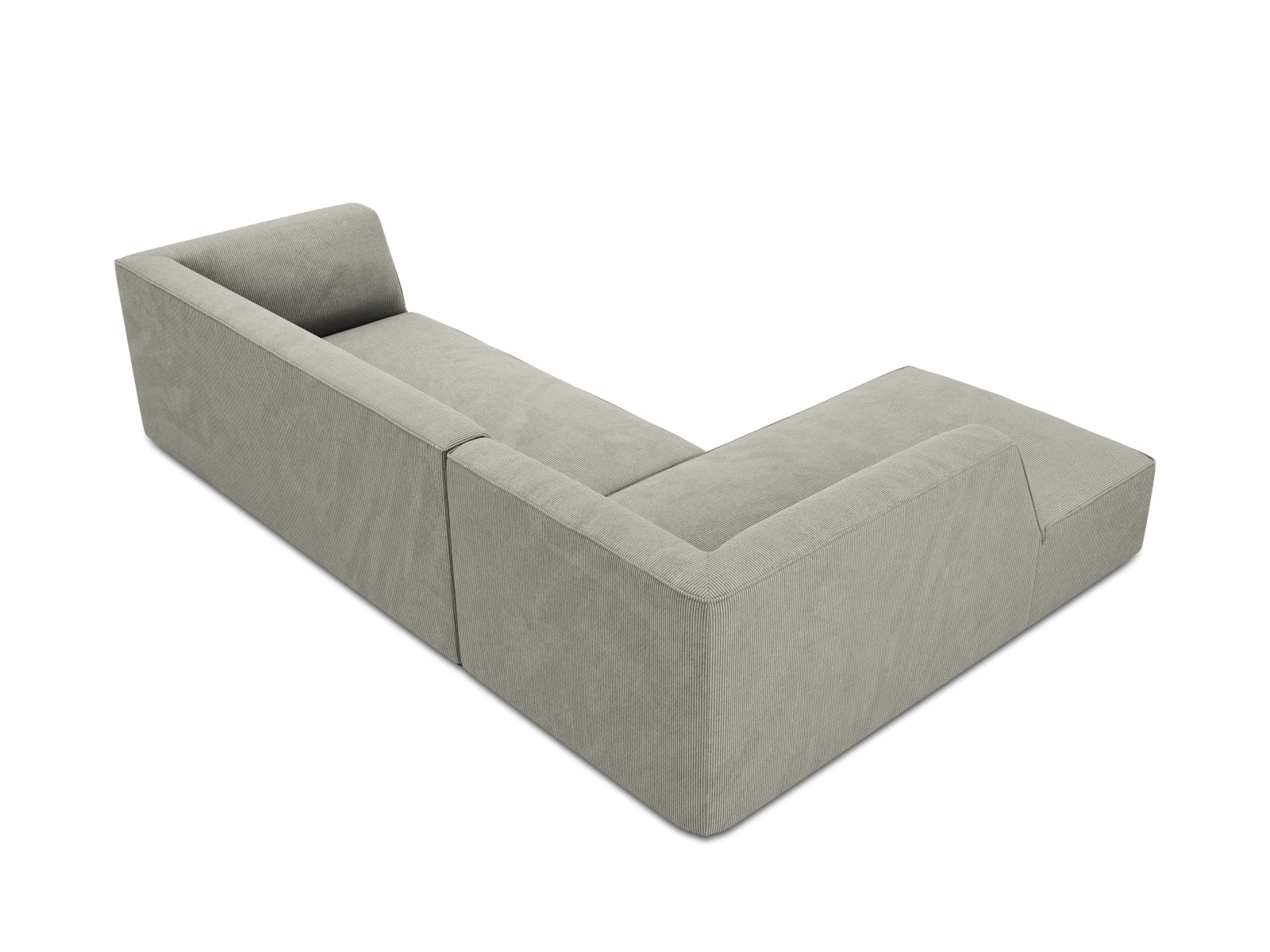 Elegantes, modulares Ecksofa Ruby in Hellgrau, perfekt für 4 Personen, vereint modernes Design mit optimalem Komfort für Ihr Wohnambiente.