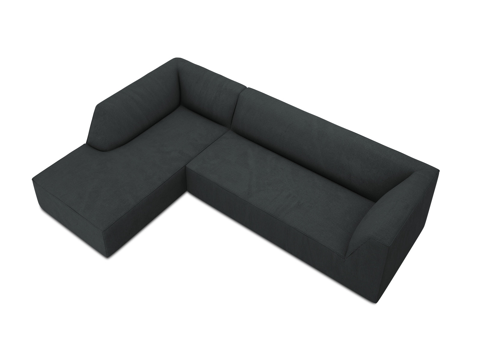 Elegantes, modulares Ecksofa Ruby von Micadoni, linksseitig, 4-Sitzer, ideal für modernes Wohnen und gemütliche Stunden in stilvollem Schwarz.