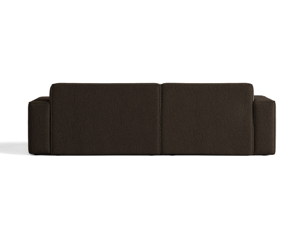 Modulares Ecksofa links Jodie mit Meridienne, Stoffbezug und schwarzen Beinen
