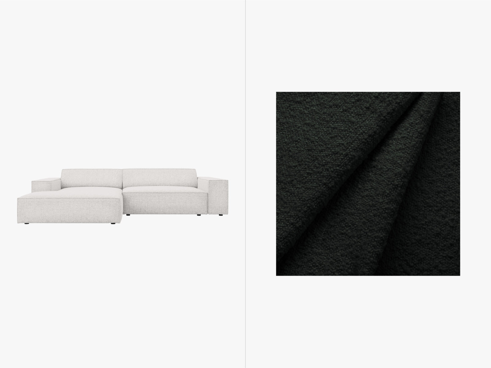 Jodie Boucle modulares Ecksofa links 3 Sitzer in Black präsentiert im Onlineshop von KAQTU Design AG. Ecksofa links ist von Micadoni