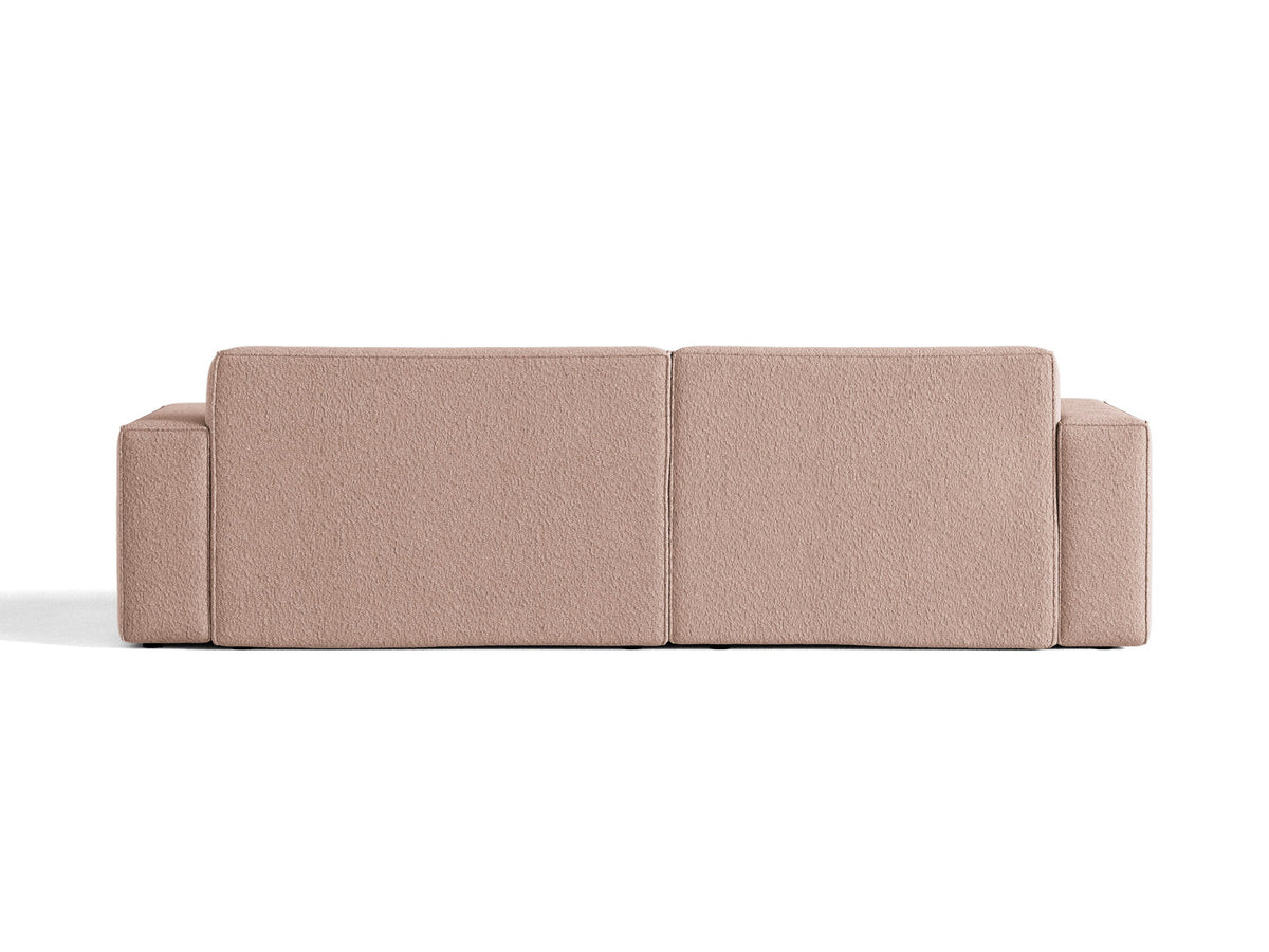 Modulares Ecksofa links Jodie mit Meridienne, Stoffbezug und schwarzen Beinen