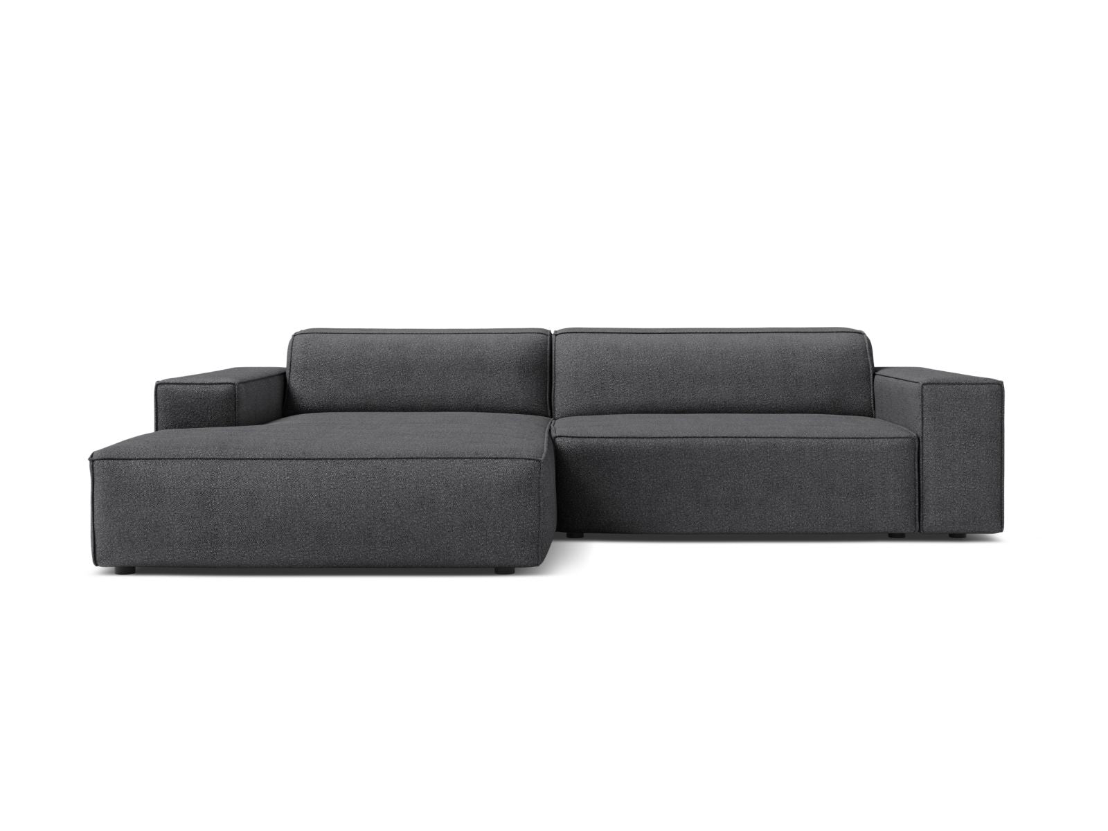 Jodie Boucle modulares Ecksofa links 3 Sitzer in Dark Grey-Baloo präsentiert im Onlineshop von KAQTU Design AG. Ecksofa links ist von Micadoni