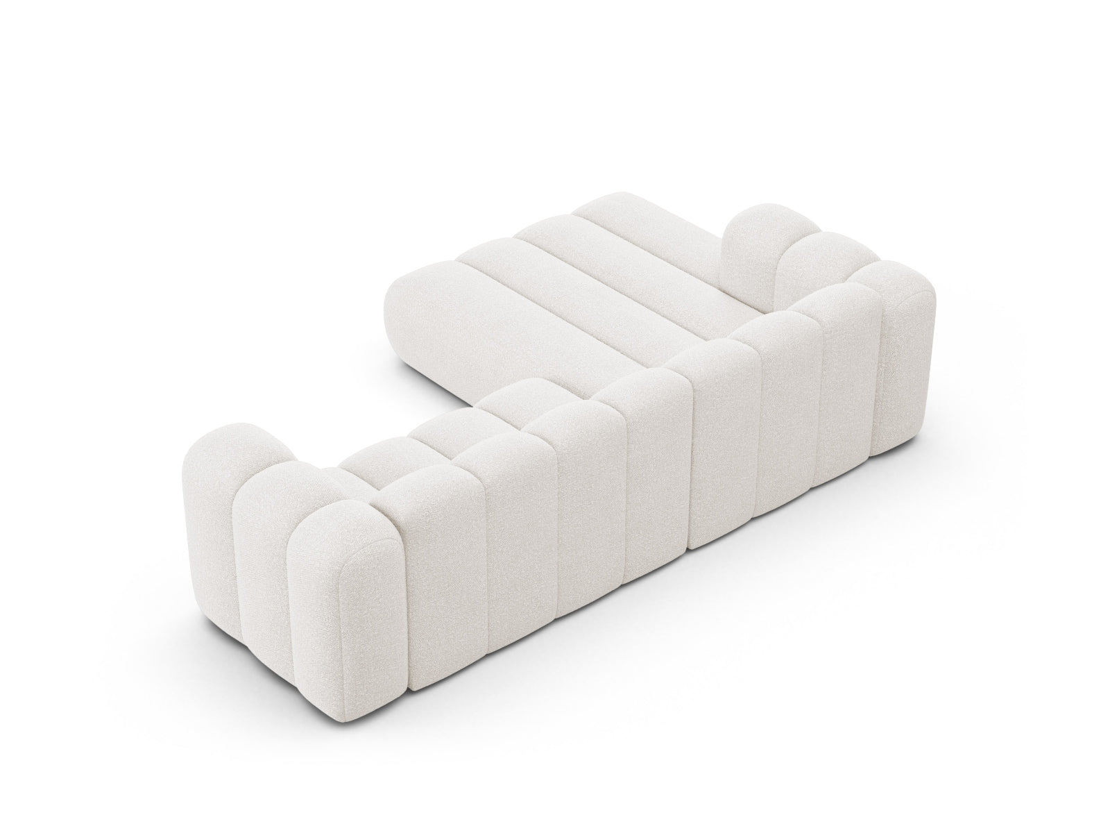 Lupine Boucle Modular Ecksofa links 4 Sitzer in White präsentiert im Onlineshop von KAQTU Design AG. Ecksofa links ist von Micadoni