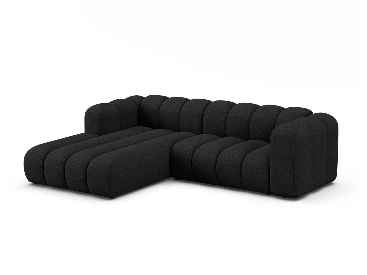 Lupine Boucle Modular Ecksofa links 4 Sitzer in Black-Baloo präsentiert im Onlineshop von KAQTU Design AG. L-Sofa links ist von Micadoni