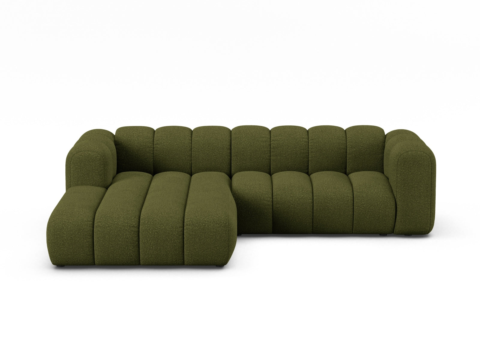 Lupine Boucle Modular Ecksofa links 4 Sitzer in Dark Olive Green präsentiert im Onlineshop von KAQTU Design AG. Ecksofa links ist von Micadoni
