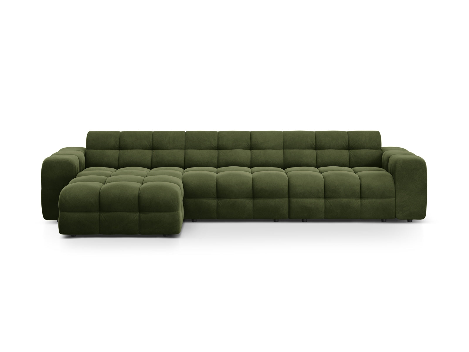 Kendal Velour links Ecksofa 5 Sitzer in Army Green präsentiert im Onlineshop von KAQTU Design AG. Ecksofa links ist von Micadoni