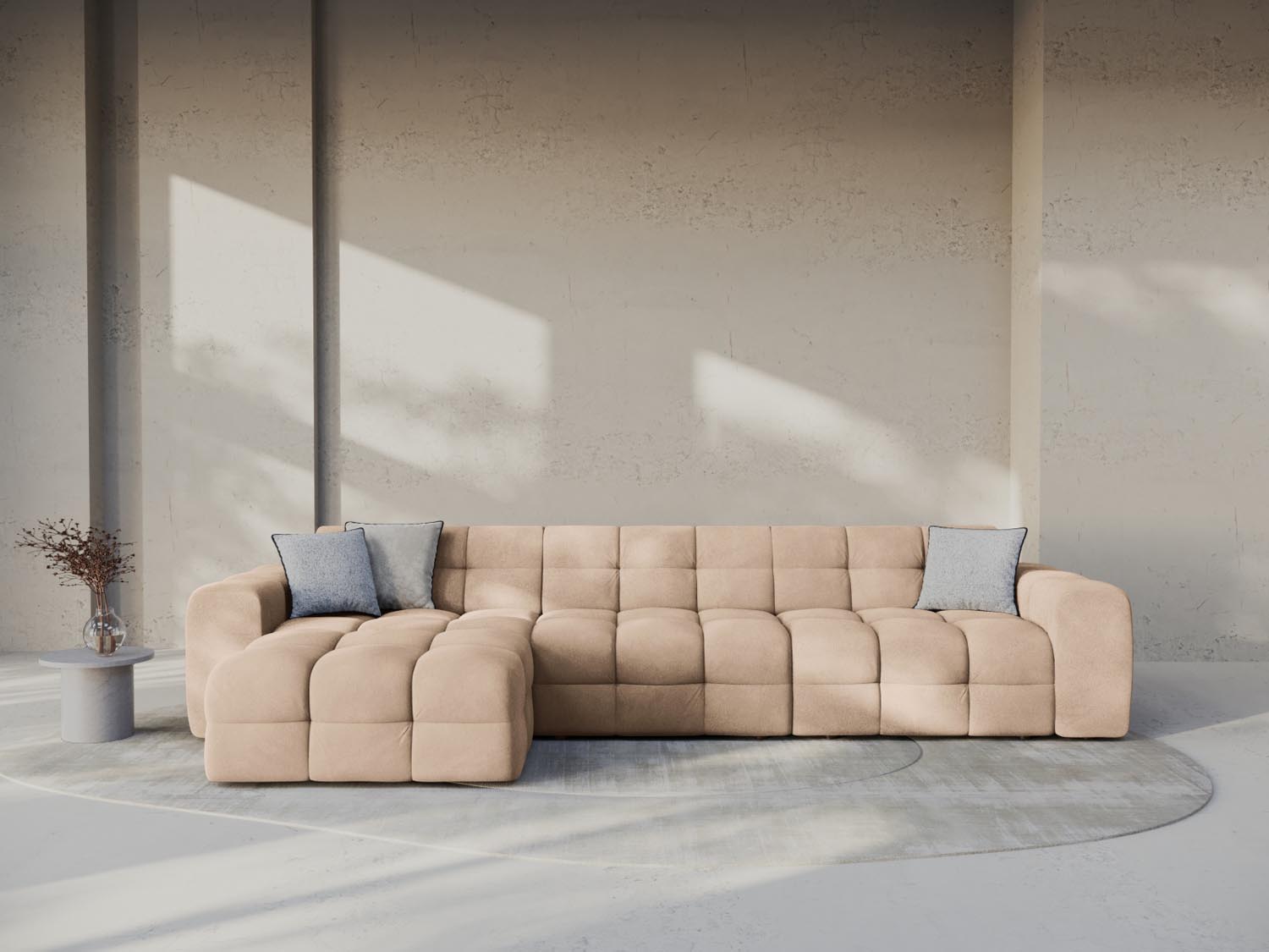 Erleben Sie das Kendal Velour links Ecksofa 5 Sitzer von Micadoni – elegantes Design, viel Platz und ultimativen Komfort für Ihr Wohnzimmer.