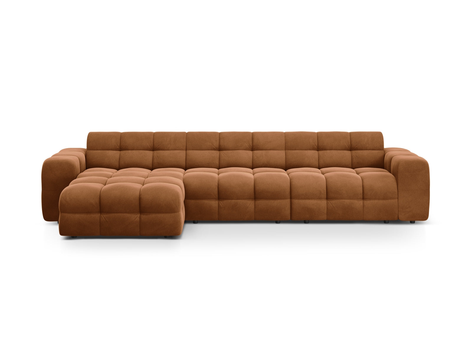 Kendal Velour links Ecksofa 5 Sitzer in Camel präsentiert im Onlineshop von KAQTU Design AG. Ecksofa links ist von Micadoni