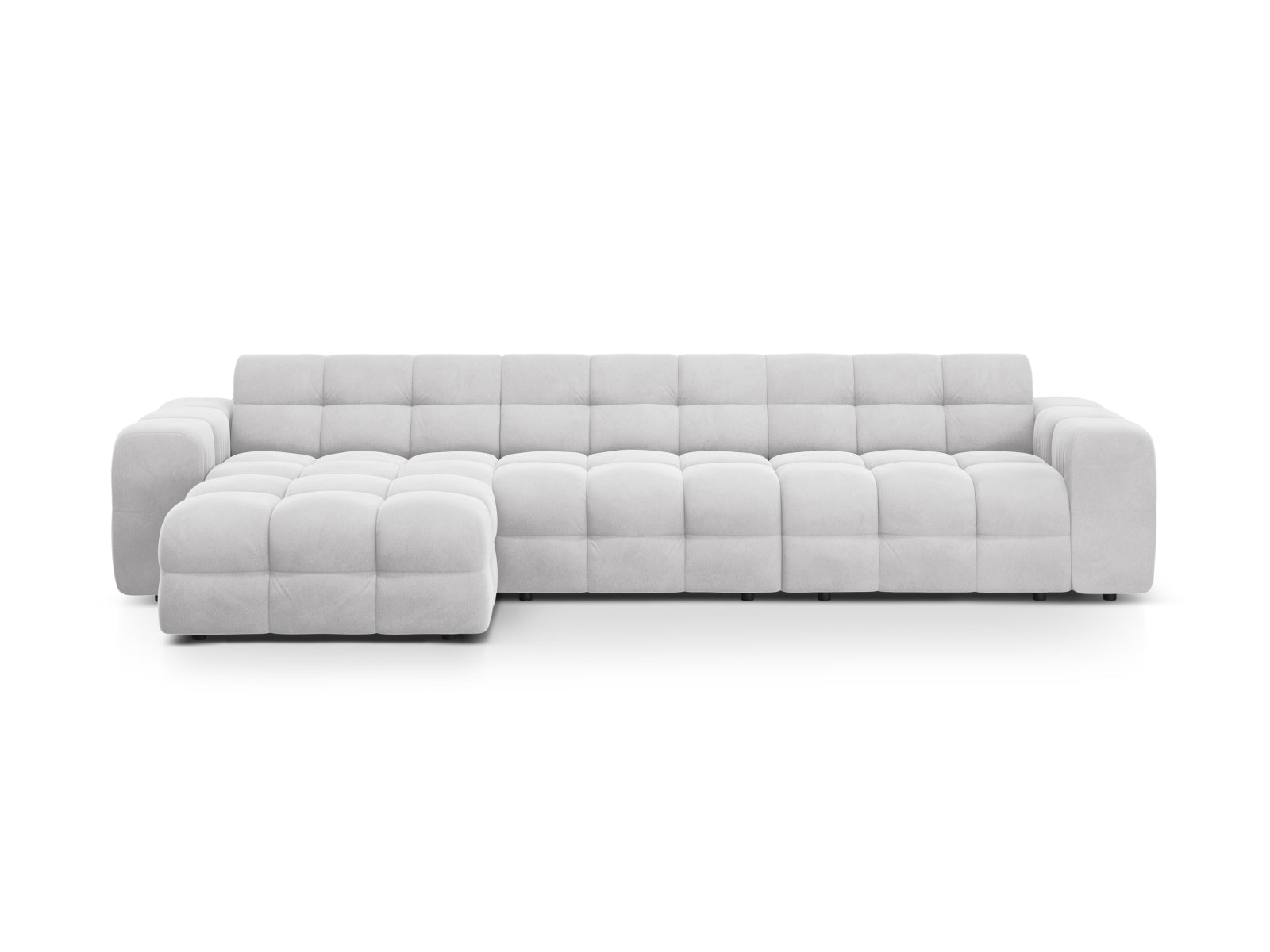 Kendal Velour links Ecksofa 5 Sitzer in Light Grey-Magic Velvet präsentiert im Onlineshop von KAQTU Design AG. L-Sofa links ist von Micadoni
