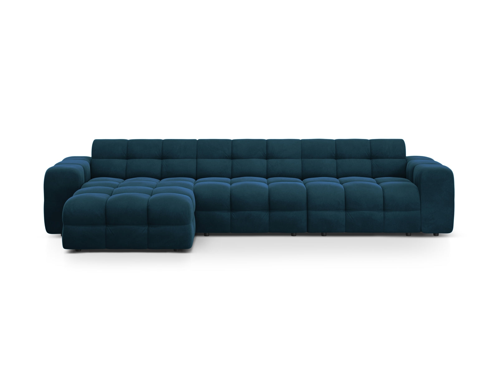 Kendal Velour links Ecksofa 5 Sitzer in Navy Blue präsentiert im Onlineshop von KAQTU Design AG. Ecksofa links ist von Micadoni