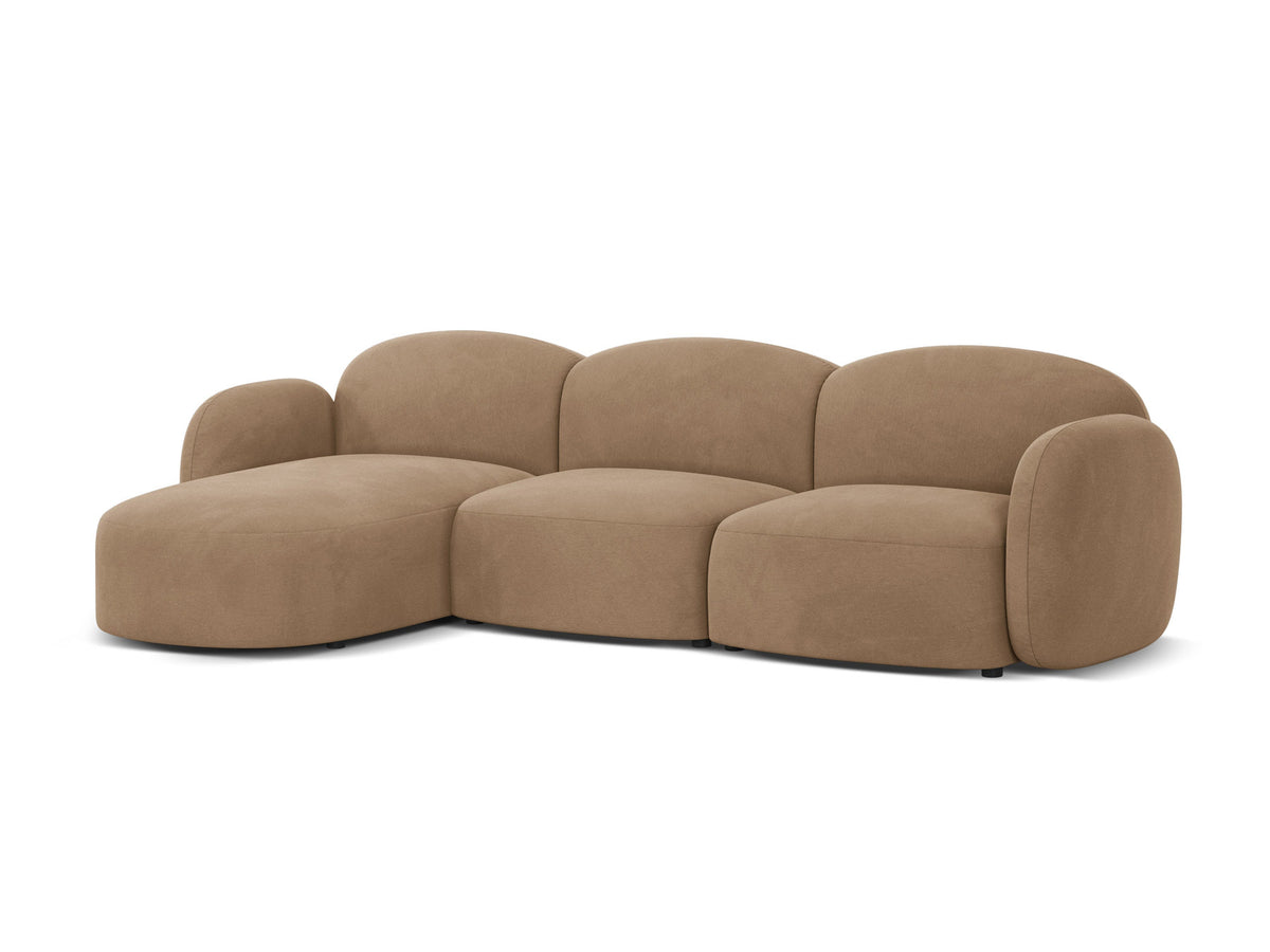 Blair Velour links Ecksofa 4 Sitzer in Sand-Casino präsentiert im Onlineshop von KAQTU Design AG. L-Sofa links ist von Micadoni