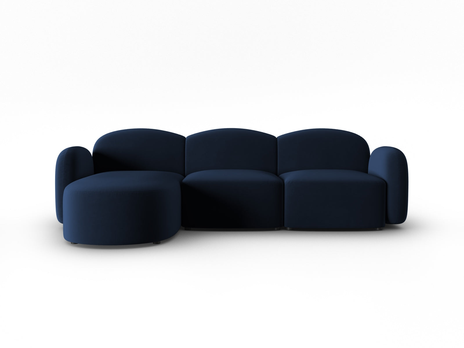 Luxuriöses Blair Velour Ecksofa in L-Form, linksseitig, 4-Sitzer, perfekt für stilvolle Wohnräume und entspannte Stunden.