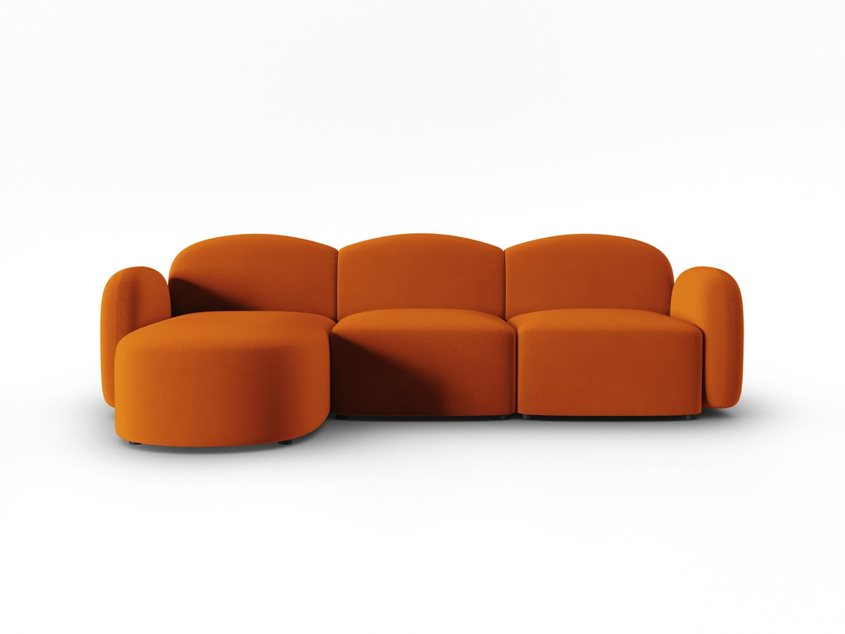 Blair Velour links Ecksofa 4 Sitzer in Terracotta-Casino präsentiert im Onlineshop von KAQTU Design AG. L-Sofa links ist von Micadoni