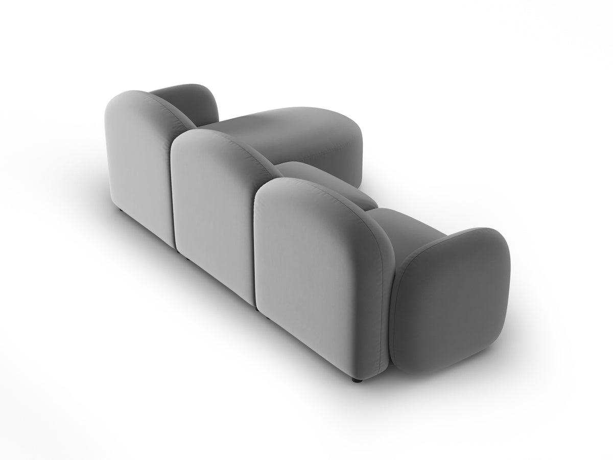 Blair Velour links Ecksofa 4 Sitzer in Light Grey-Casino präsentiert im Onlineshop von KAQTU Design AG. L-Sofa links ist von Micadoni