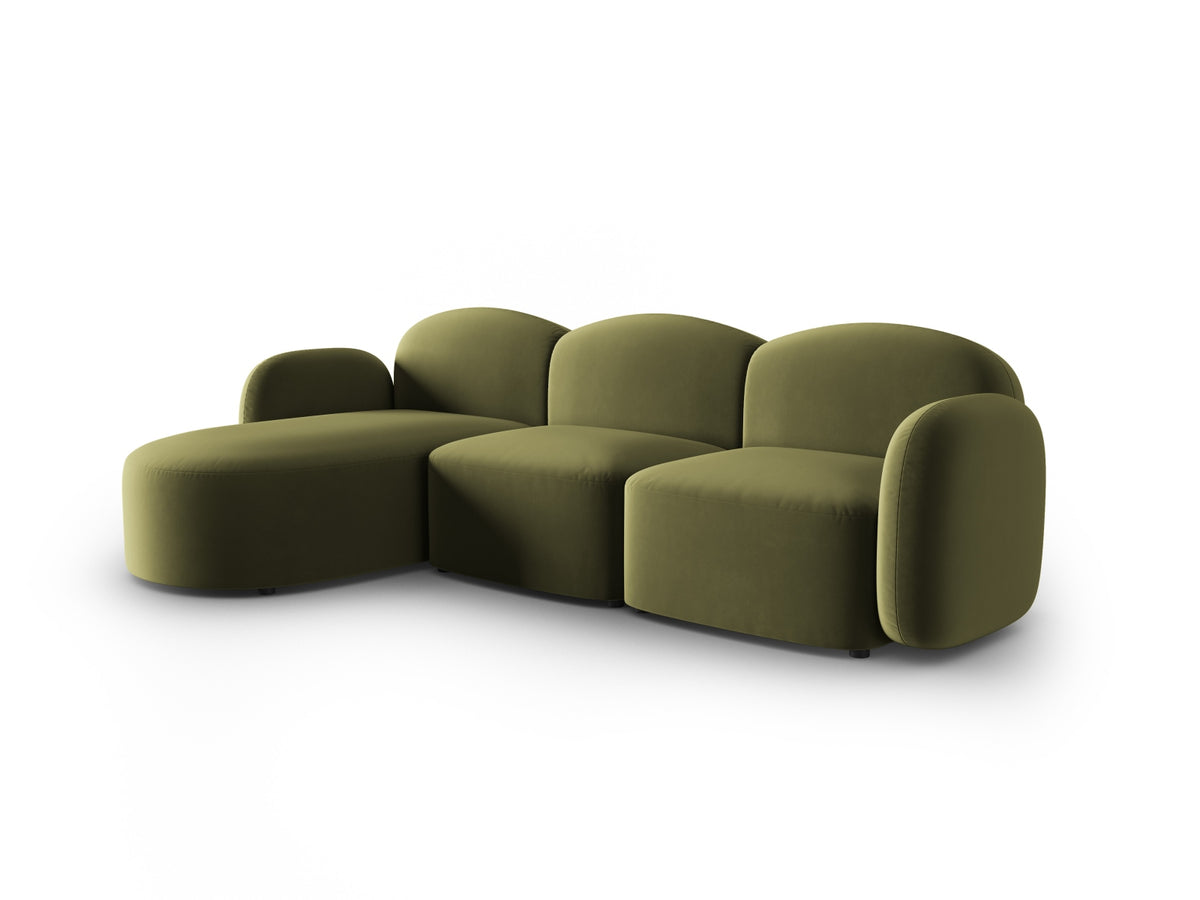 Blair Velour links Ecksofa 4 Sitzer in Light Green-Casino präsentiert im Onlineshop von KAQTU Design AG. L-Sofa links ist von Micadoni