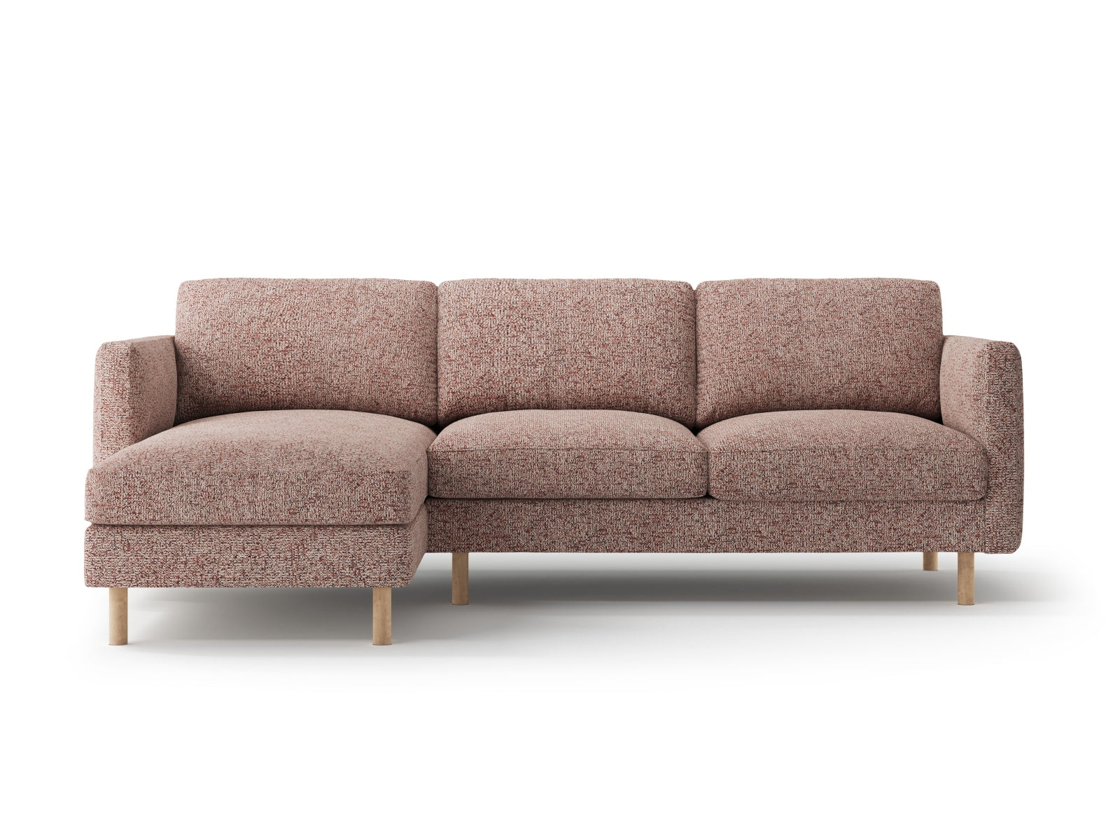 Eden Ecksofa links 3 Sitzer in Pink Melange-Puente präsentiert im Onlineshop von KAQTU Design AG. L-Sofa links ist von Micadoni