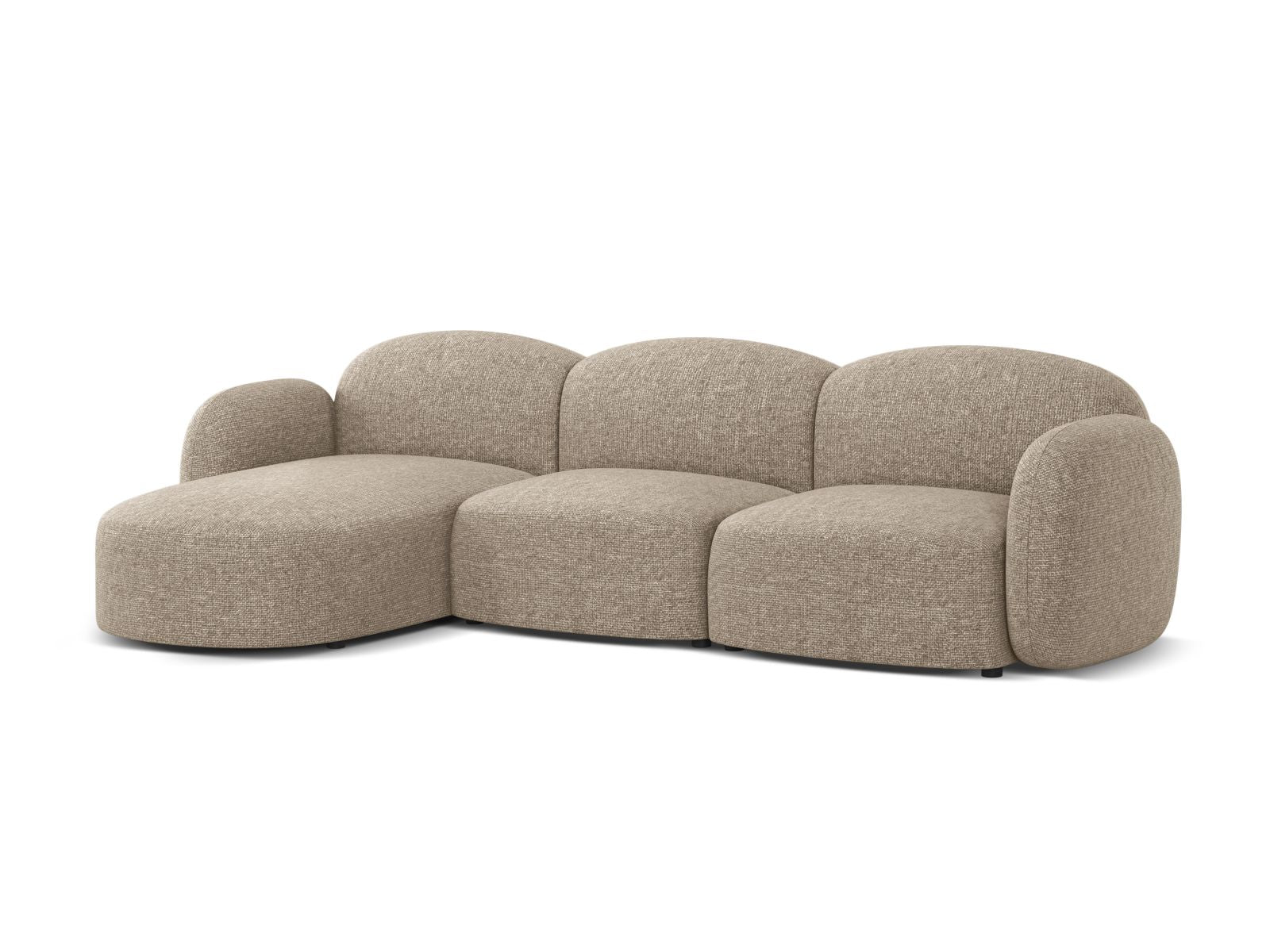 Stylisches 4-Sitzer Ecksofa links Blair in elegantem Dunkelbeige, ideal für moderne Wohnräume, erhältlich bei KAQTU Design AG.