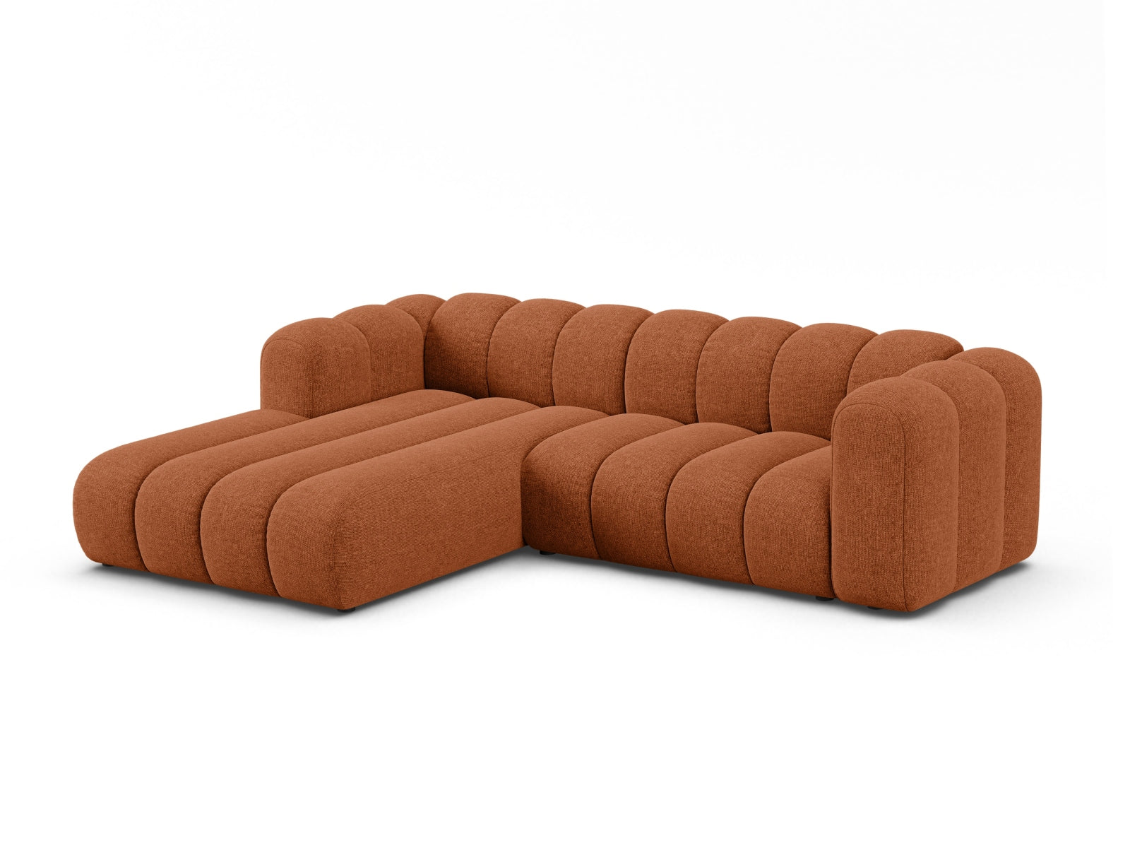 Elegantes, modulares Ecksofa links von Micadoni, 4-Sitzer in stilvollem Brick-Eden, ideal für moderne Wohnräume.
