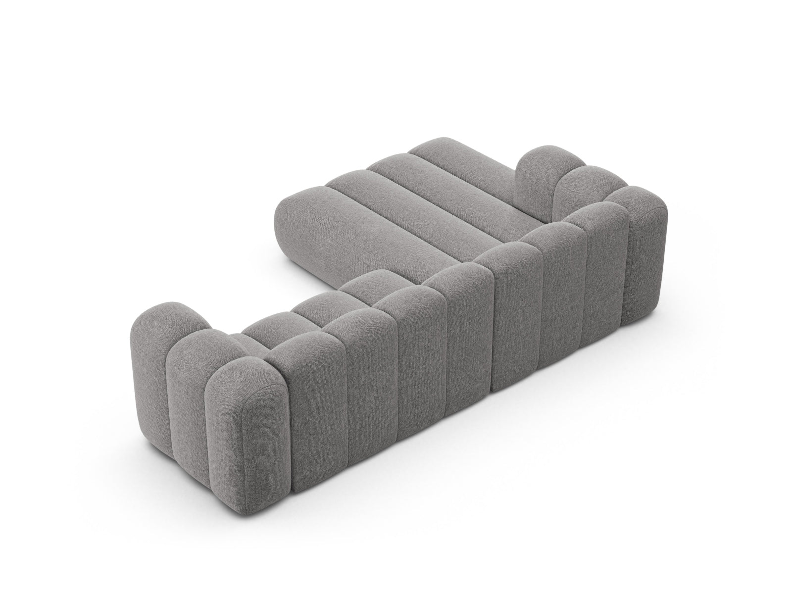 Modernes, flexibles 4-Sitzer Ecksofa links in dezentem Grau von Micadoni, ideal für gemütliche Abende und stilvolle Einrichtung.