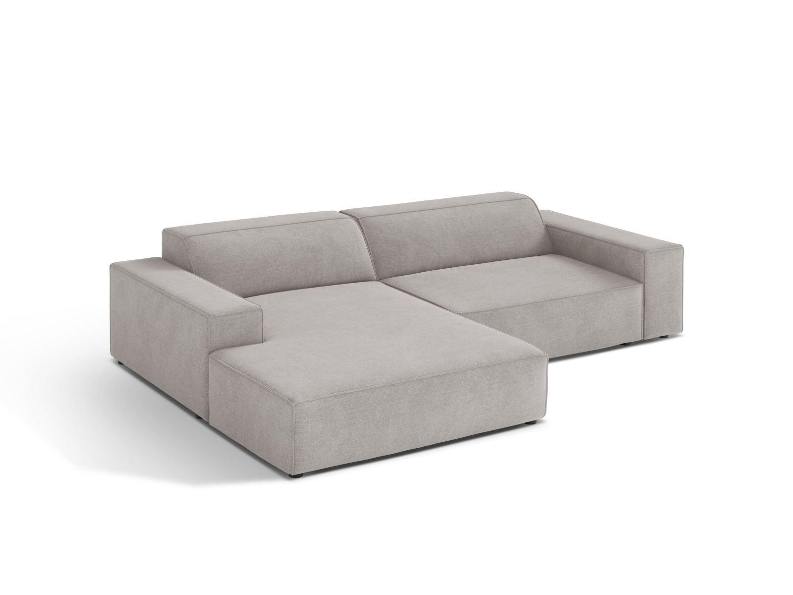 Modulares 3-Sitzer Ecksofa Jodie in hellem Grau, ideal für stilvolle Wohnräume, präsentiert von Micadoni im KAQTU Onlineshop.