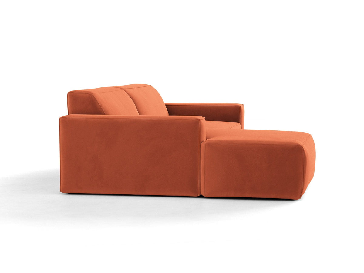 Modulares Ecksofa links Jodie mit Meridienne, Stoffbezug und schwarzen Beinen