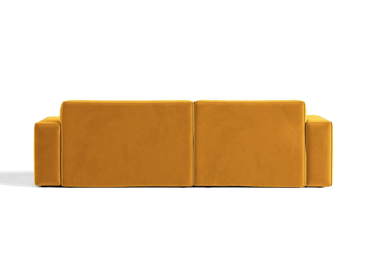 Modulares Ecksofa links Jodie mit Meridienne, Stoffbezug und schwarzen Beinen