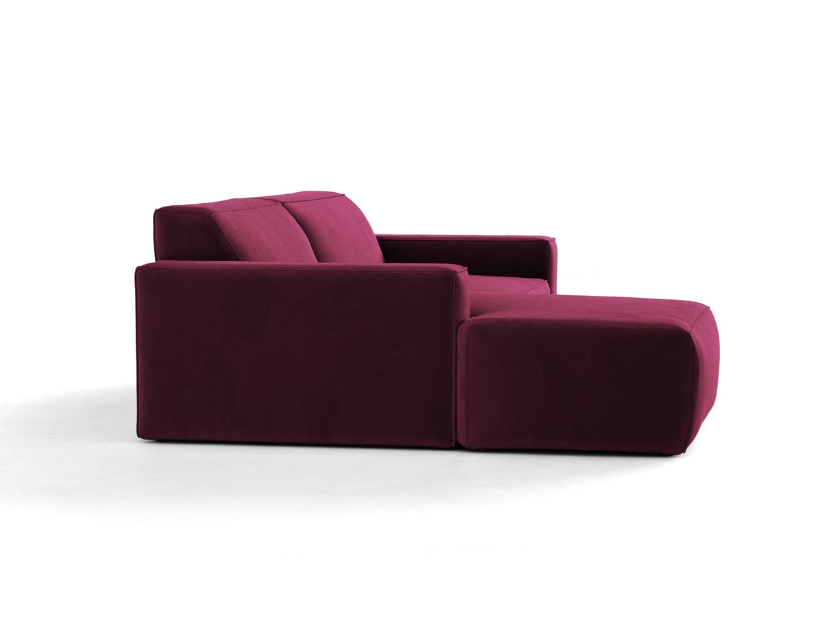 Modulares Ecksofa links Jodie mit Meridienne, Stoffbezug und schwarzen Beinen