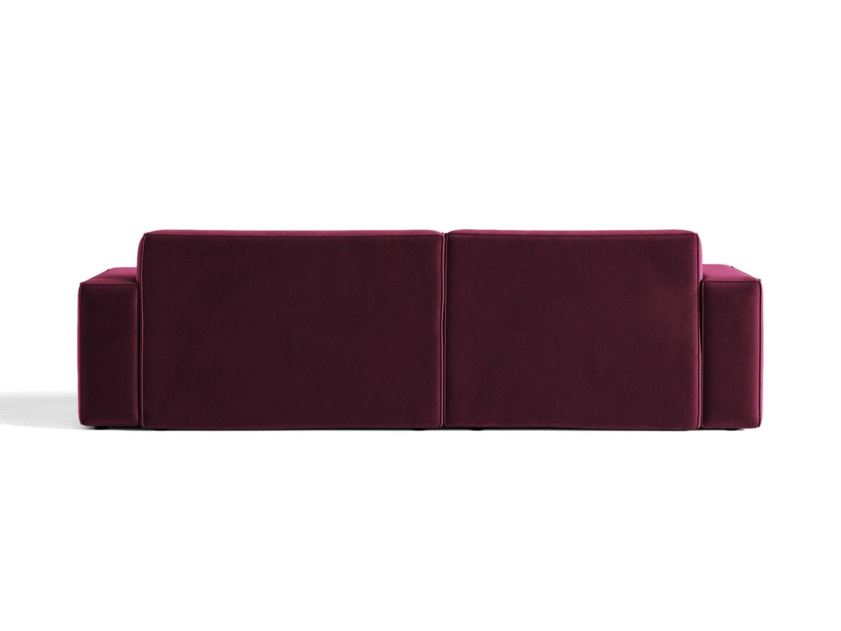 Modulares Ecksofa links Jodie mit Meridienne, Stoffbezug und schwarzen Beinen