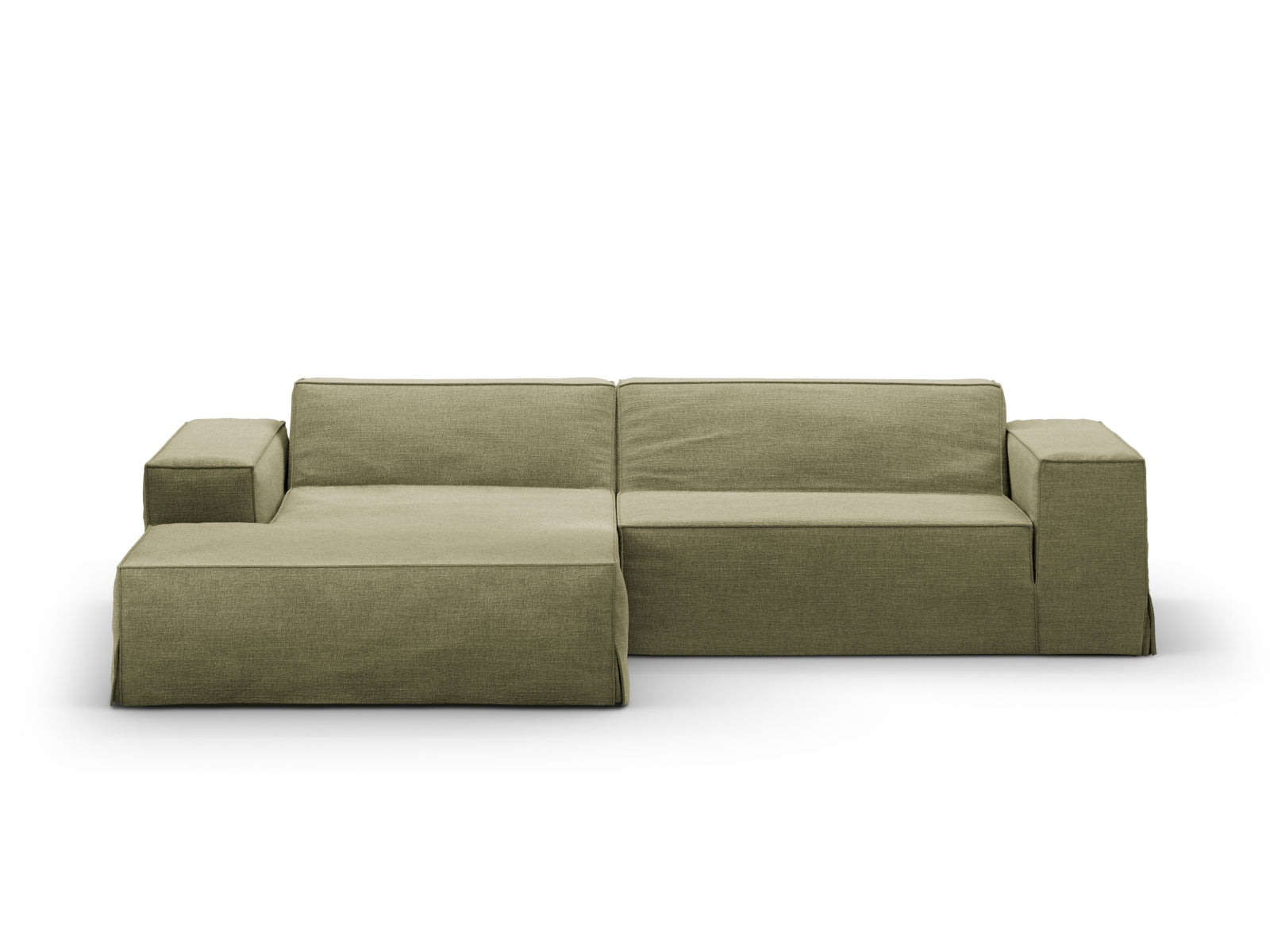 Jodie Modulares Ecksofa links 3 Sitzer in Light Green präsentiert im Onlineshop von KAQTU Design AG. Ecksofa links ist von Micadoni