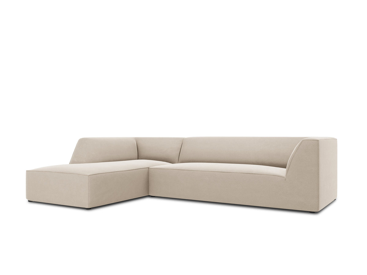 Ruby Velour modulares Ecksofa links 4 Sitzer in Beige-Salvador präsentiert im Onlineshop von KAQTU Design AG. Ecksofa links ist von Micadoni