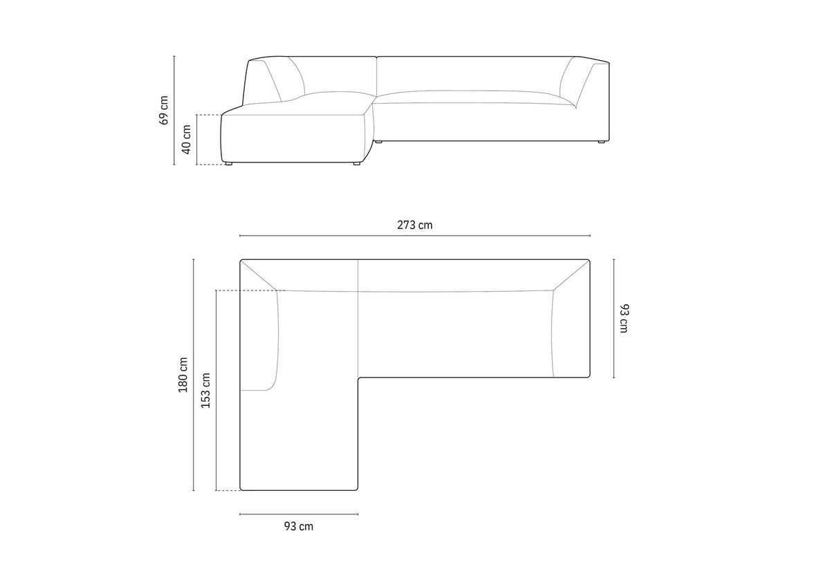 Ruby Velour modulares Ecksofa links 4 Sitzer in Beige-Salvador präsentiert im Onlineshop von KAQTU Design AG. Ecksofa links ist von Micadoni