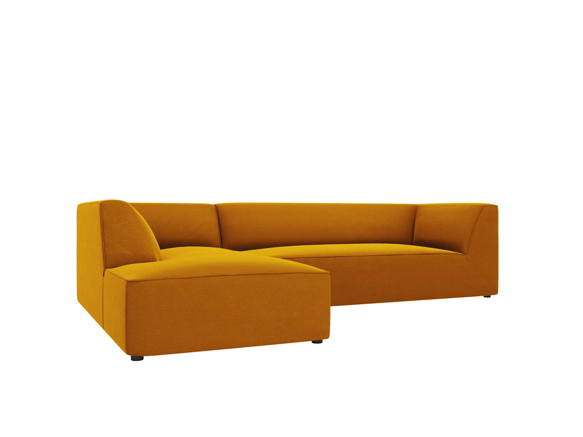 Ruby Velour modulares Ecksofa links 4 Sitzer in Yellow-Salvador präsentiert im Onlineshop von KAQTU Design AG. Ecksofa links ist von Micadoni