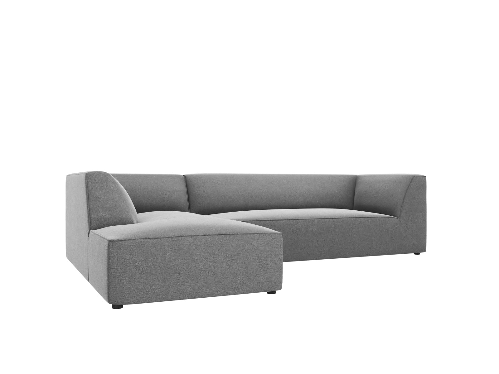 Elegantes modulares Ecksofa in Ruby Velour, linksseitig, ideal für stilvolle Wohnräume und gemütliche Abende.