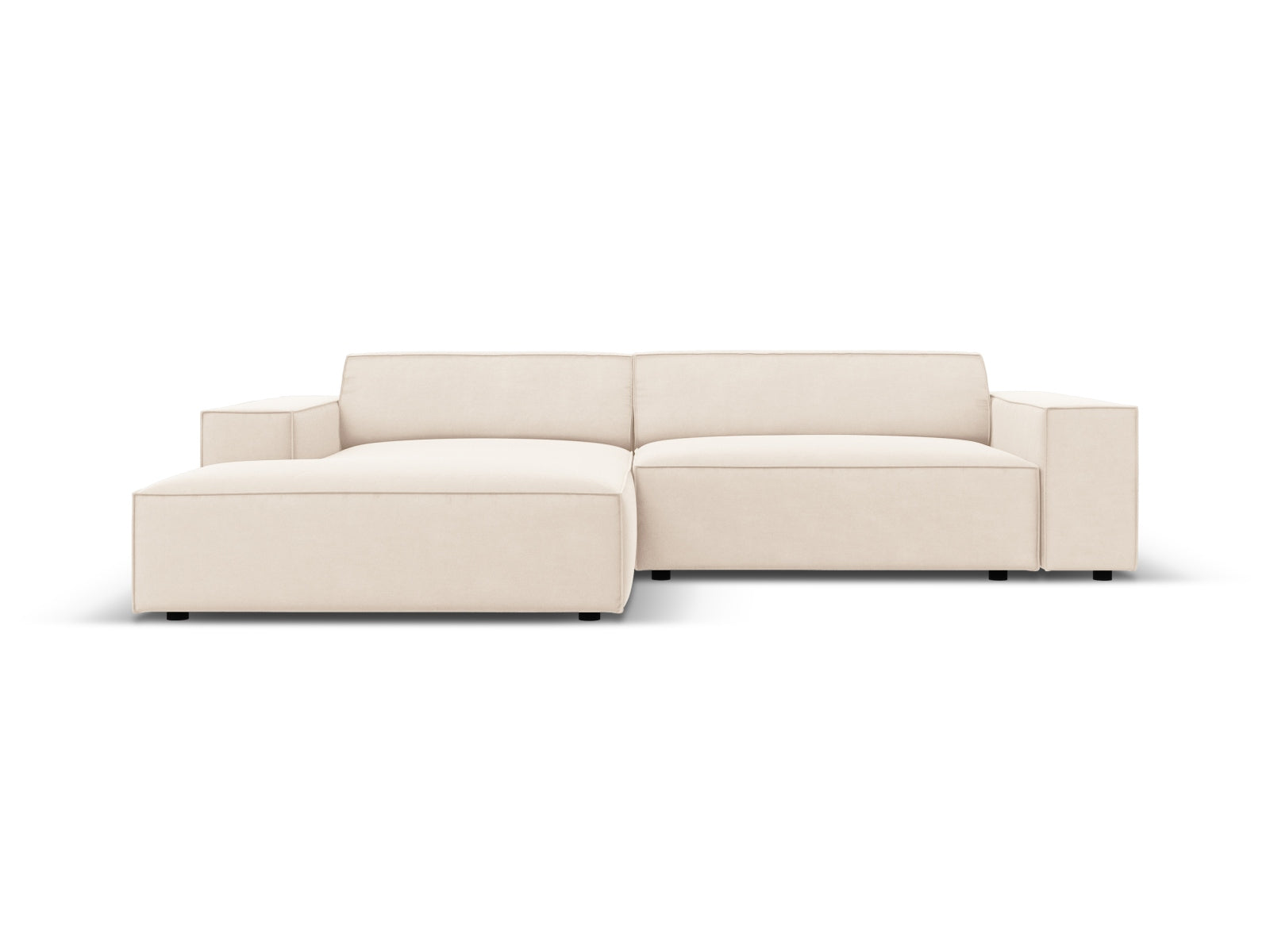 Jodie Velour modulares Ecksofa links 3 Sitzer in Light Beige-Bluvel präsentiert im Onlineshop von KAQTU Design AG. L-Sofa links ist von Micadoni